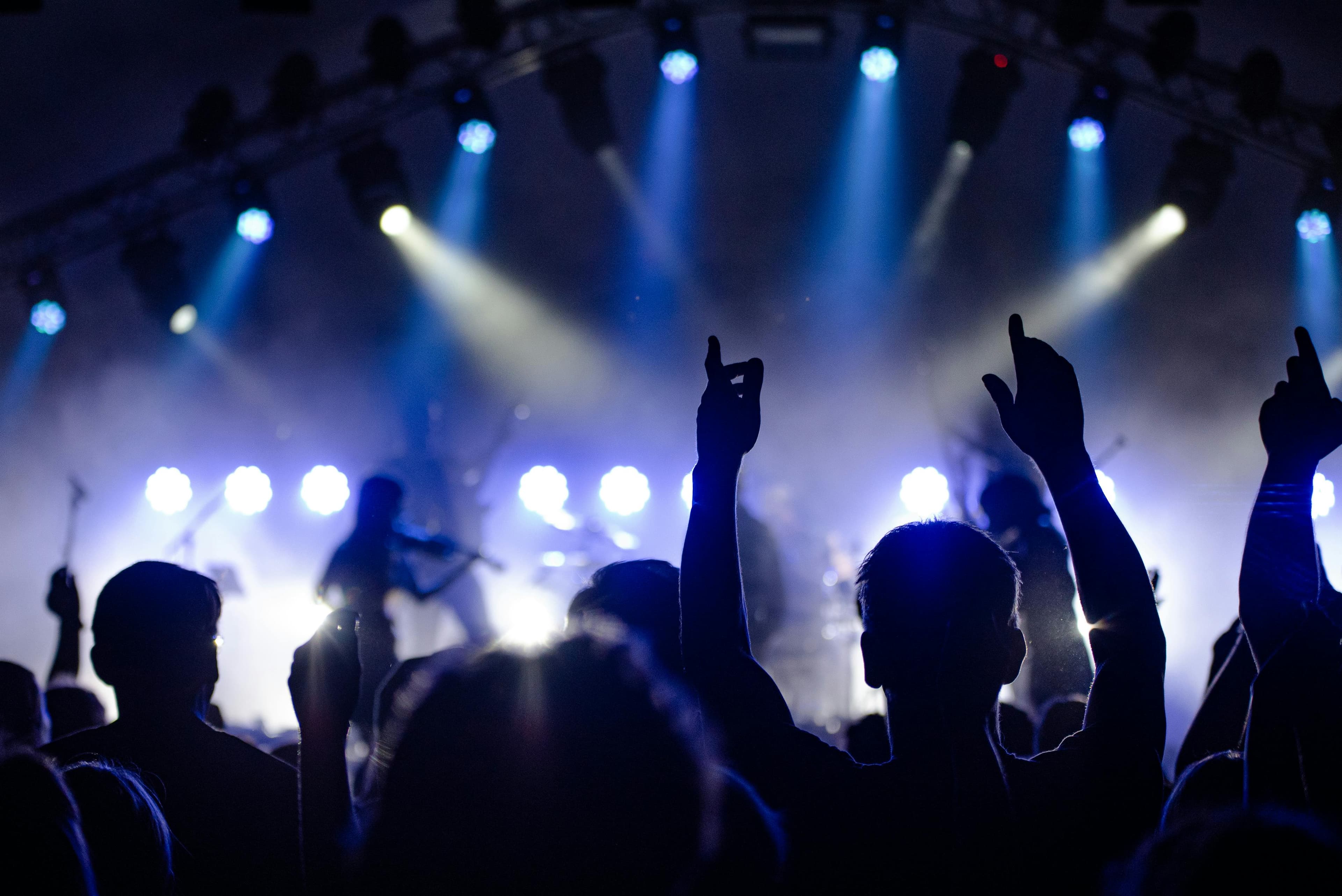 People enjoying various events - concerts, theater, and art exhibitions
