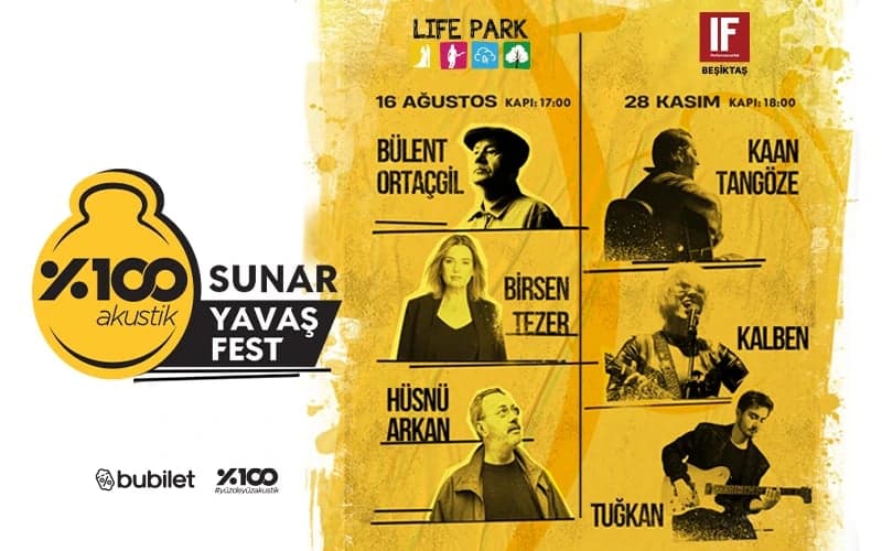 %100 Akustik Sunar: Yavaş Fest | Kaan Tangöze, Bülent Ortaçgil, Kalben, Birsen Tezer, Tuğkan, Hüsnü Arkan